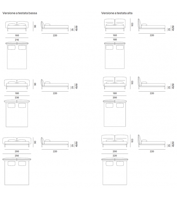 Yale Bed MDF Italia Lit
