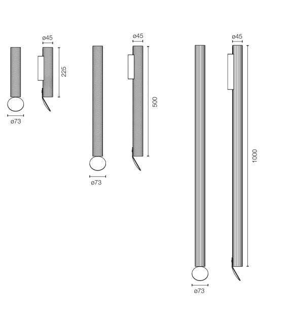Flauta Spiga Flos Outdoor Wandleuchte