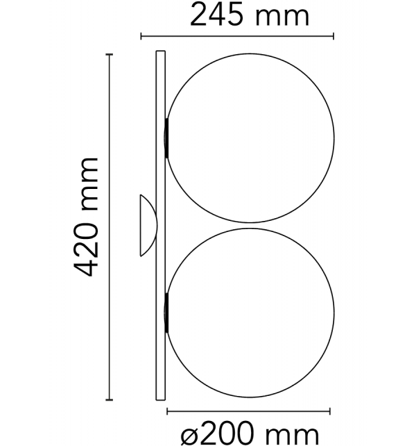 IC C/W1 Double Flos Wall Lamp