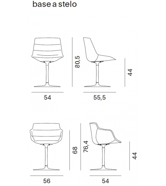 Flow Tessile MDF Italia Sedia su Stelo