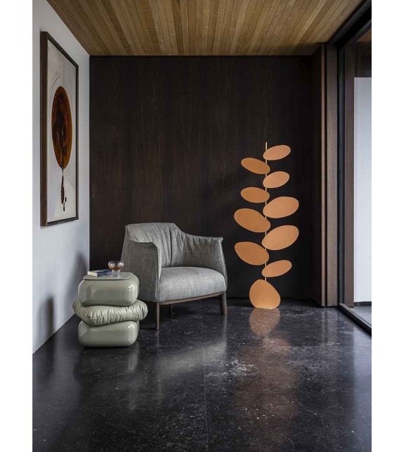 Archibald Poltrona Frau Fauteuil avec Base en Bois