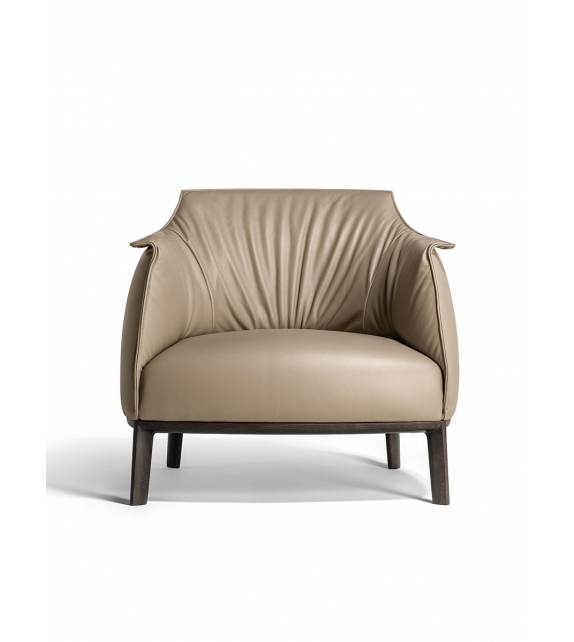 Archibald Poltrona Frau Armchair with Wooden Base