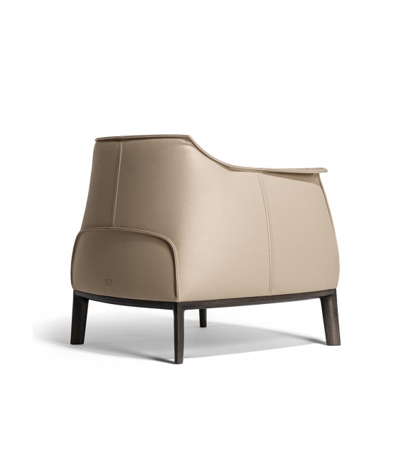 Archibald Poltrona Frau Armchair with Wooden Base