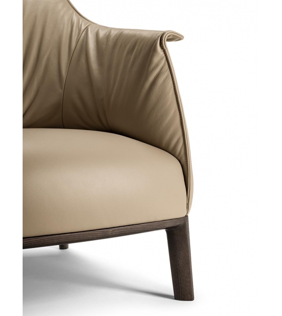 Archibald Poltrona Frau Armchair with Wooden Base