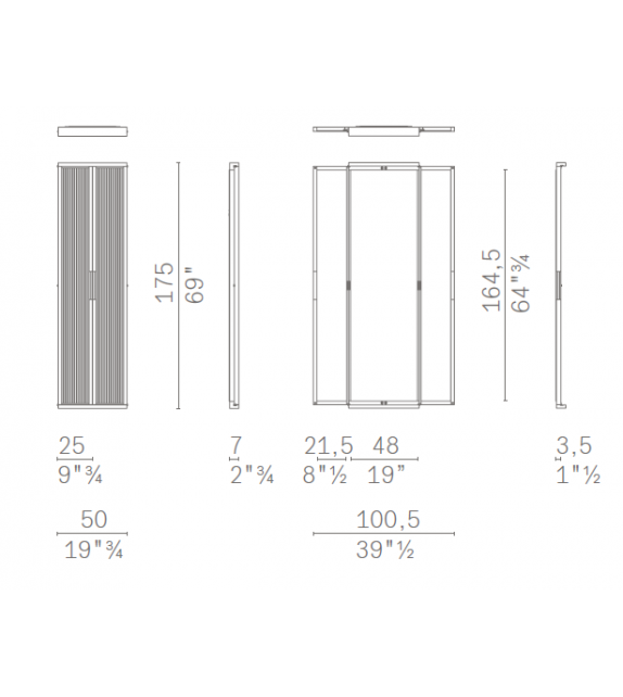 Duo Espejo Tríptico Poltrona Frau & Ceccotti Collezioni