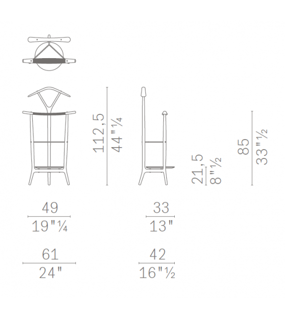 Duo Valet Stand Poltrona Frau & Ceccotti Collezioni