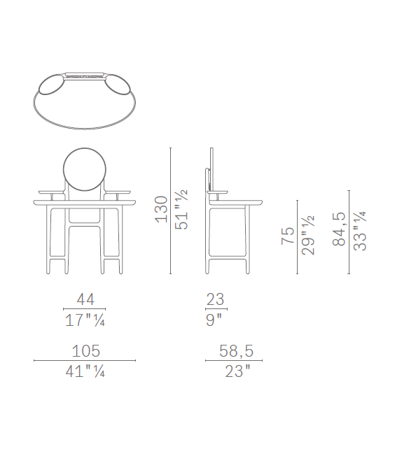 Duo Tocador Poltrona Frau & Ceccotti Collezioni