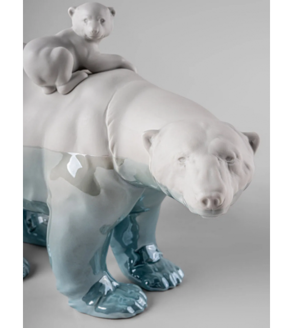 Mummy Bear and Babies Underwater Lladró Skulptur