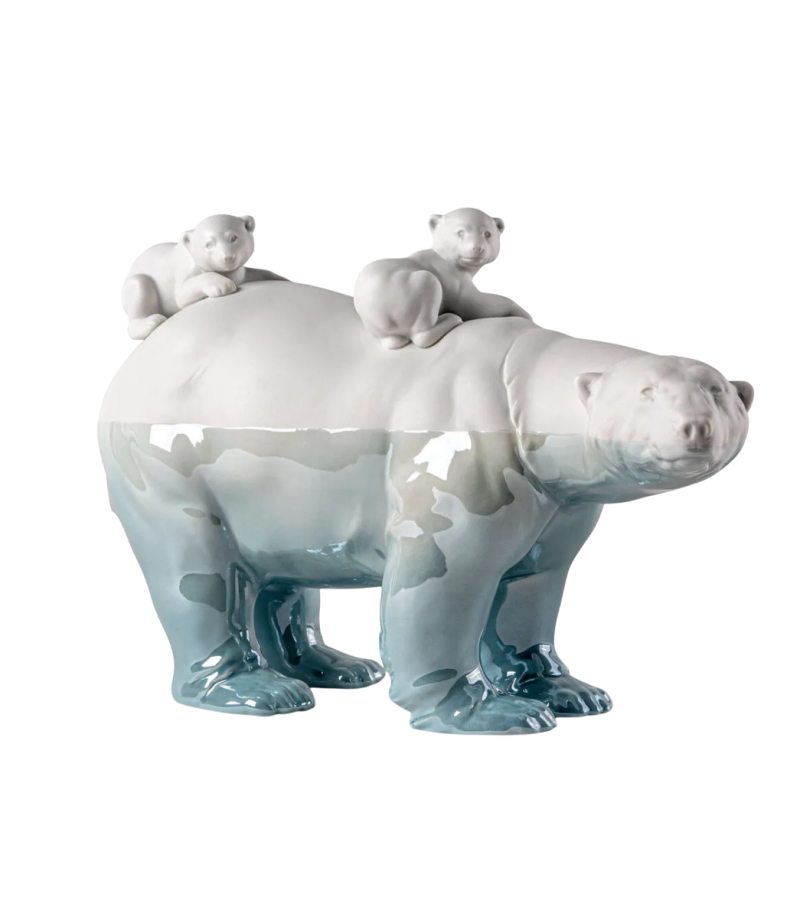 Mummy Bear and Babies Underwater Lladró Escultura
