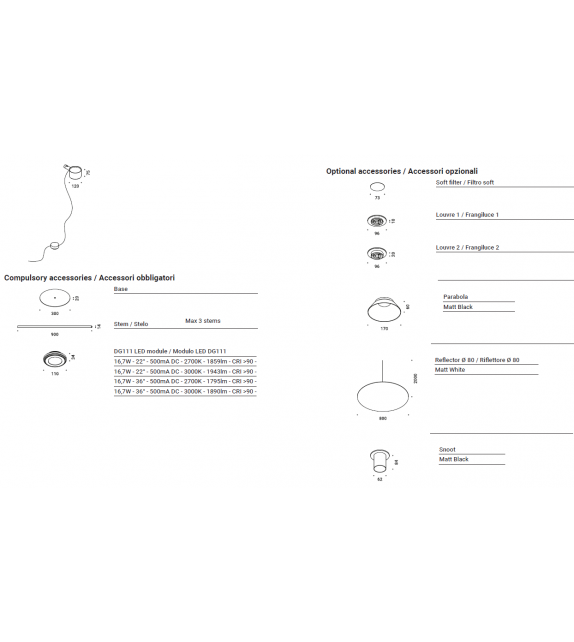 Set Davide Groppi Lampadaire