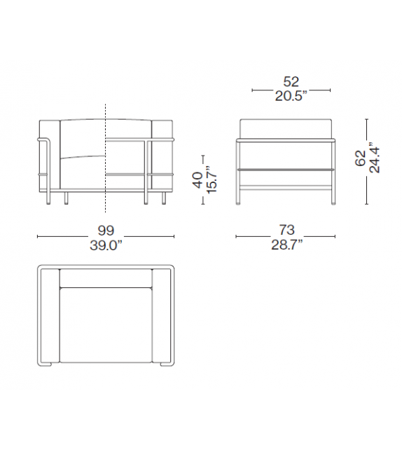 3 Fauteuil Grand Confort, Grand Modèle, Durable, 60 Cassina Butaca