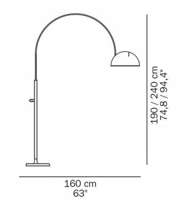 Coupè Arc Oluce Lampadaire