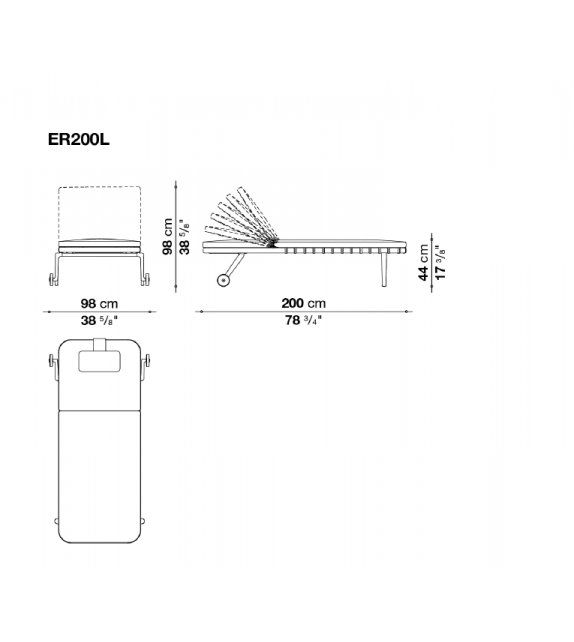 Erica B&B Italia Outdoor Sunlounger