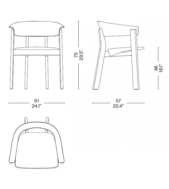560 Back-Wing Cassina Silla con Reposabrazos