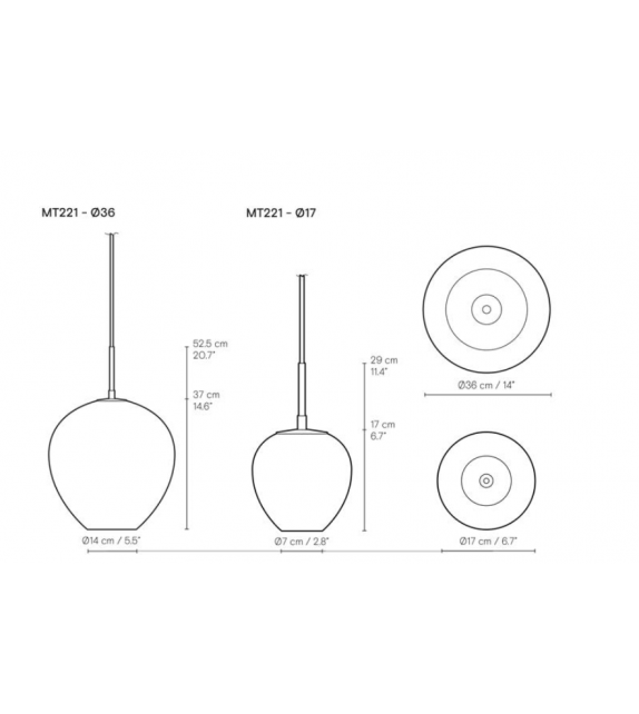 MT221 Carl Hansen & Søn Lampada a Sospensione