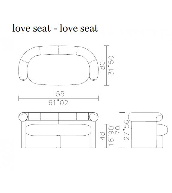 Jeanette Love Seat Meridiani