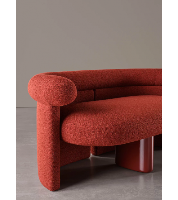 Jeanette Meridiani Love Seat with Wooden Central Leg