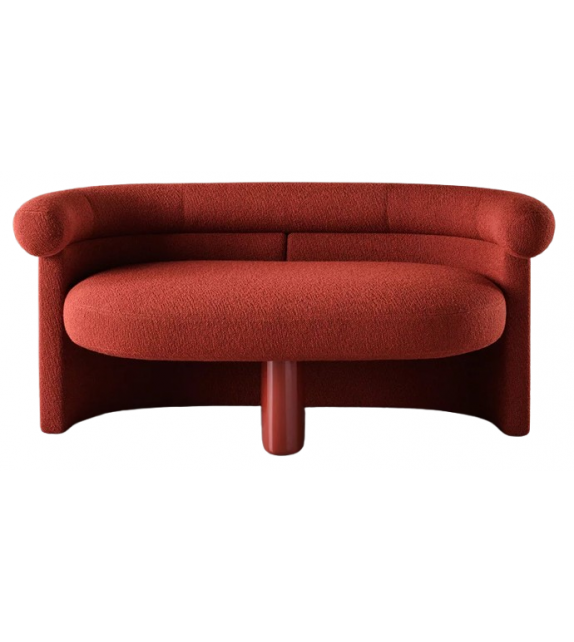 Jeanette Meridiani Love Seat con Gamba Centrale in Legno