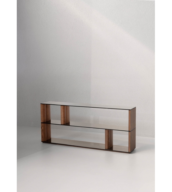 Pages Bookshelf With Glass Top Potocco