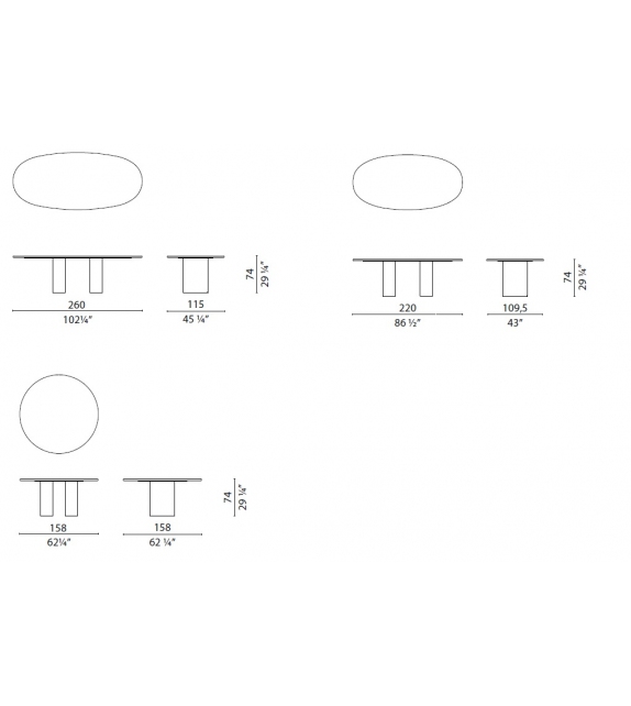 Dolmen Color Cappellini Tisch