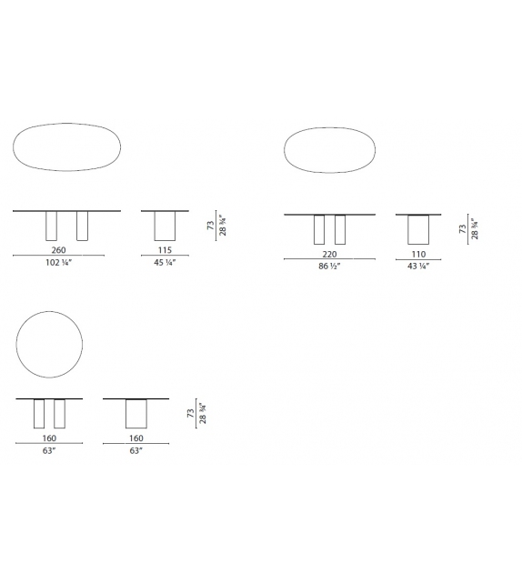 Dolmen Glass Cappellini Tisch