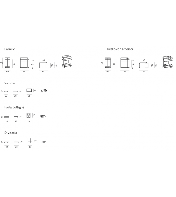 Aero T Living Divani Carrello