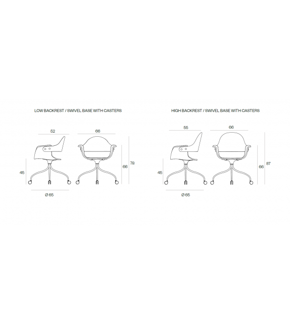 Showtime BD Barcelona Swivel Chair with Casters