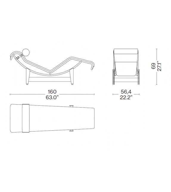 4 Chaise Longue à Réglage Continu, 60 Cassina