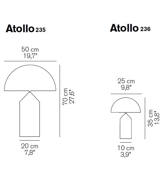 Versandfertig - Atollo Oluce Tischleuchte