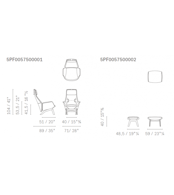 Prêt pour l'expédition - Downtown Lounge Poltrona Frau Fauteuil