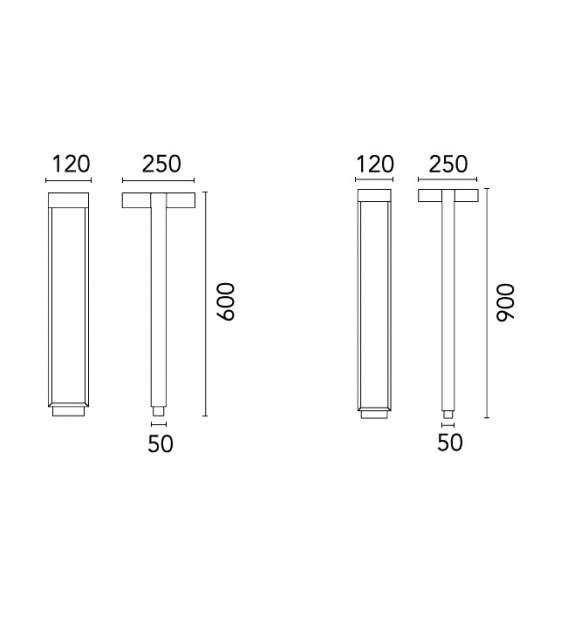 Mile Bollard 1 Mono Flos Làmpara de Pie