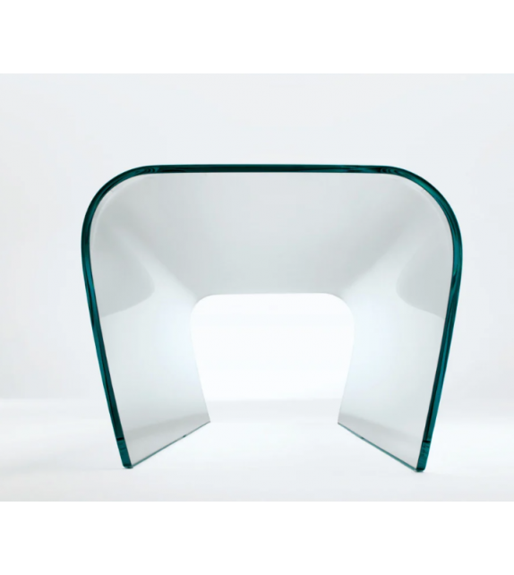 Bent glass bench