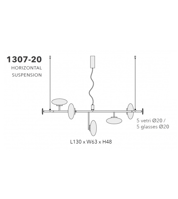 Pronta consegna - Mamì Horizontal Penta Lampada a Sospensione