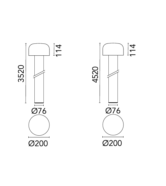 Bellhop Pole in Ground Flos Lampada da Terra
