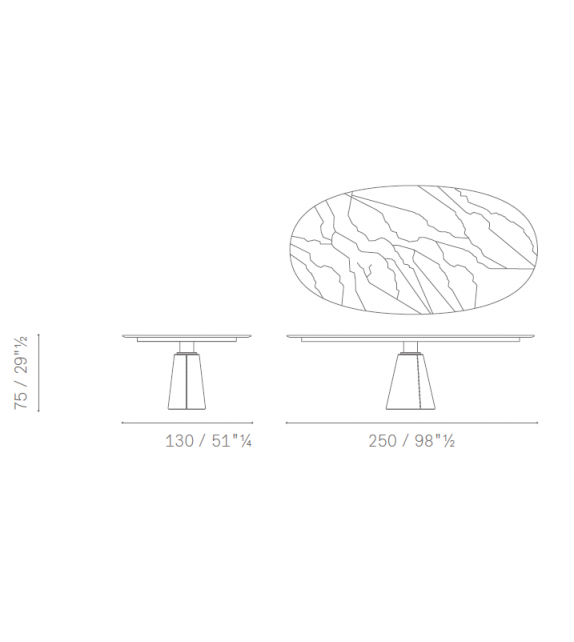 Listo para entregar - Mesa Ellipse Poltrona Frau