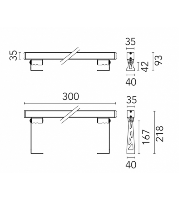 Outgraze 35 Easy L 30 T-W Flos Lámpara de Pared/Techo