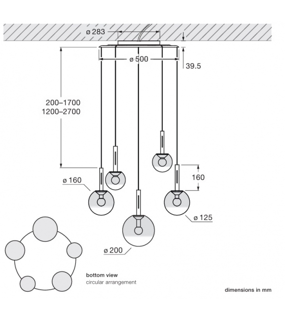 Prêt pour l'expédition - Luna Sospeso Cloud 5 Occhio Suspension