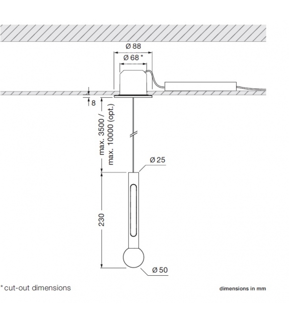 Ready for shipping - Coro Moon Sospeso Occhio Pendant Lamp