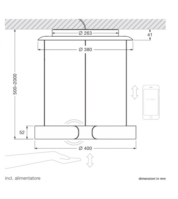 Ready for shipping - Mito Sospeso Move 40 Occhio Pendant Lamp