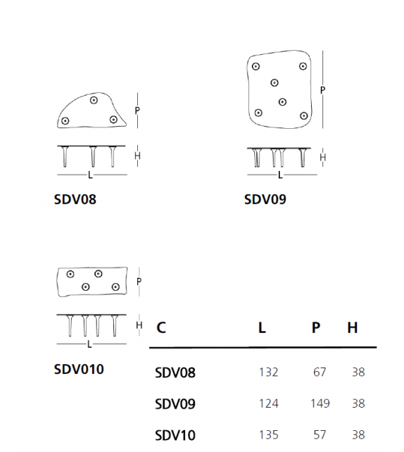 Specchio di Venere Glas Italia Table Basse