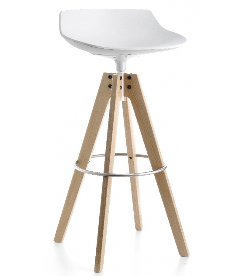 Flow Stool Sgabello con 4 Gambe VN Rovere MDF Italia