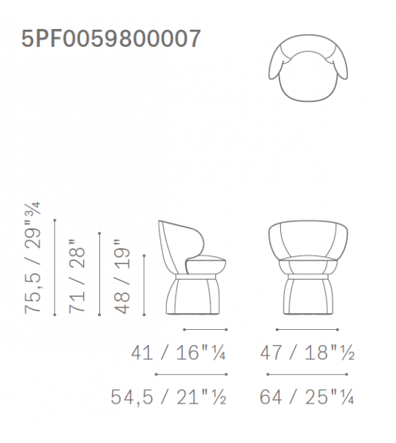 Ready for shipping - Leplì Poltrona Frau Small Armchair