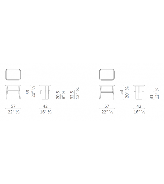 Prêt pour l'expédition - Duo Poltrona Frau & Ceccotti Collezioni Table De Chevet