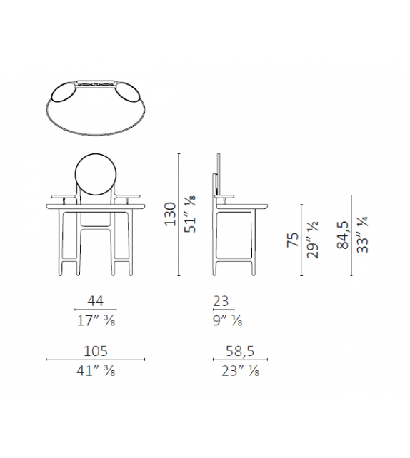 Ready for shipping - Duo Vanity Poltrona Frau & Ceccotti Collezioni