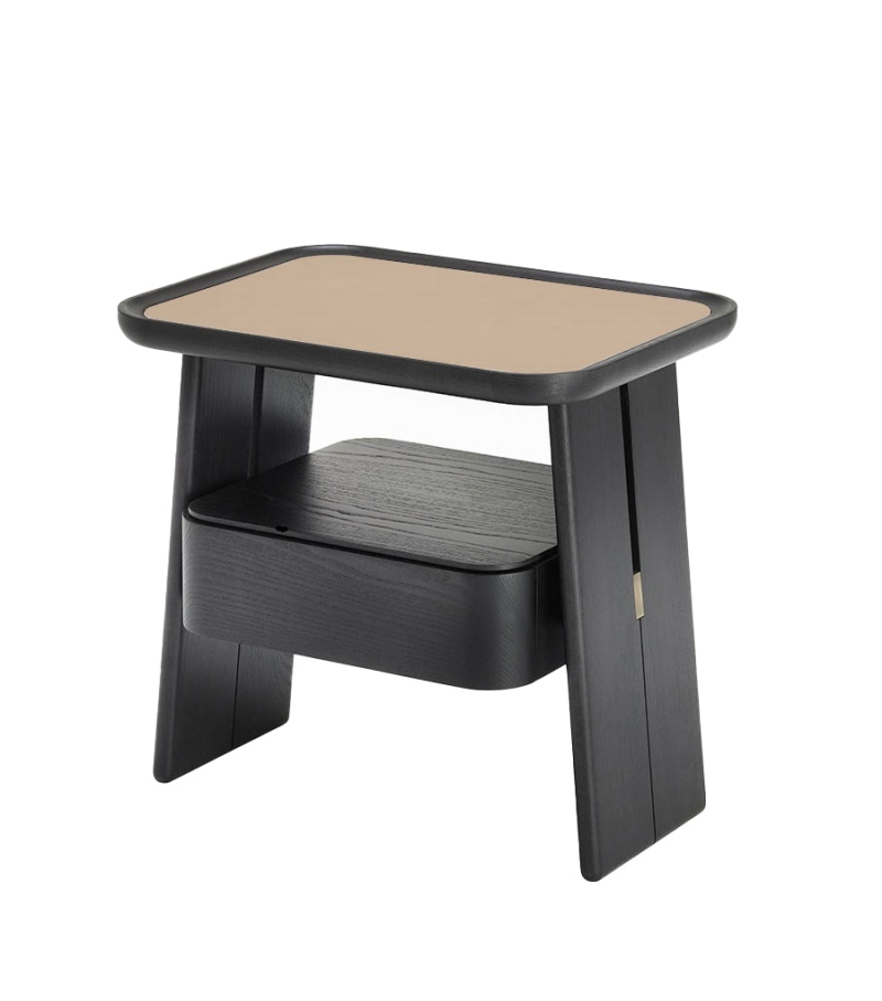 Prêt pour l'expédition - Duo Poltrona Frau & Ceccotti Collezioni Table De Chevet