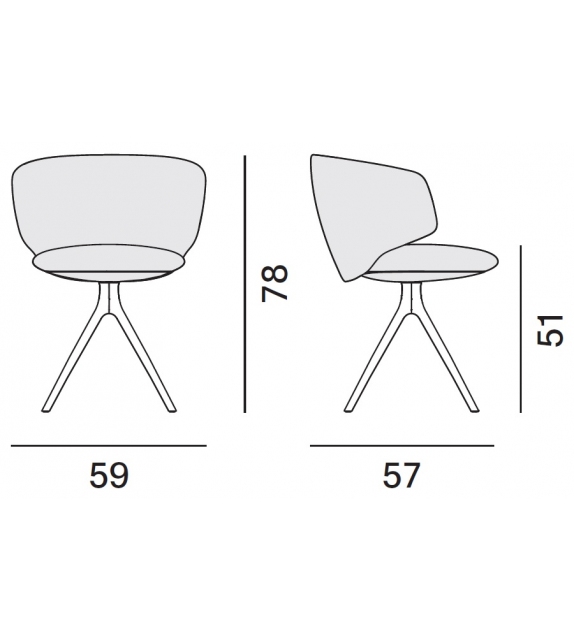 Universal MDF Italia Poltroncina Imbottita con 4 Razze