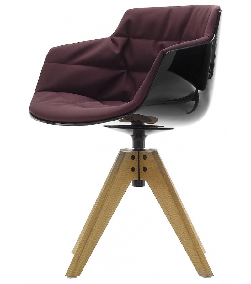 Flow Slim Butaca Tapizada 4 Patas VN Roble MDF Italia