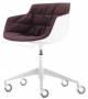 Flow Slim Padded Armchair 5 Point-Star on Castors MDF Italia