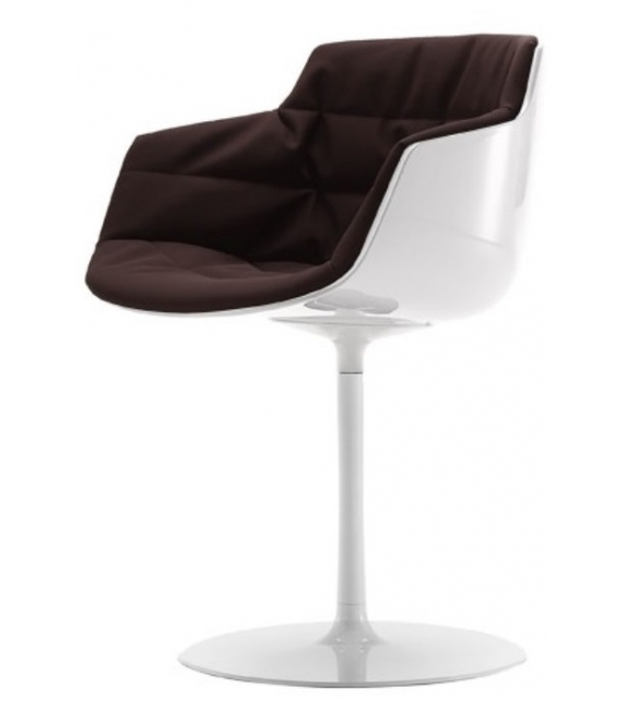 Flow Slim Padded Armchair With Central Leg MDF Italia