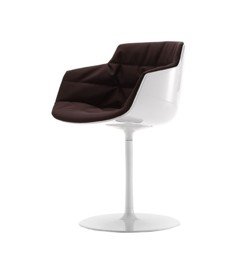 Flow Slim Padded Armchair With Central Leg MDF Italia